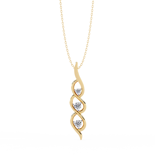 Round Cut Lab Grown - Natural Antique Shapes 14K Solid Rose Gold Delicate Vintage Necklace For bridal - HIGHCARAT DIAMONDS