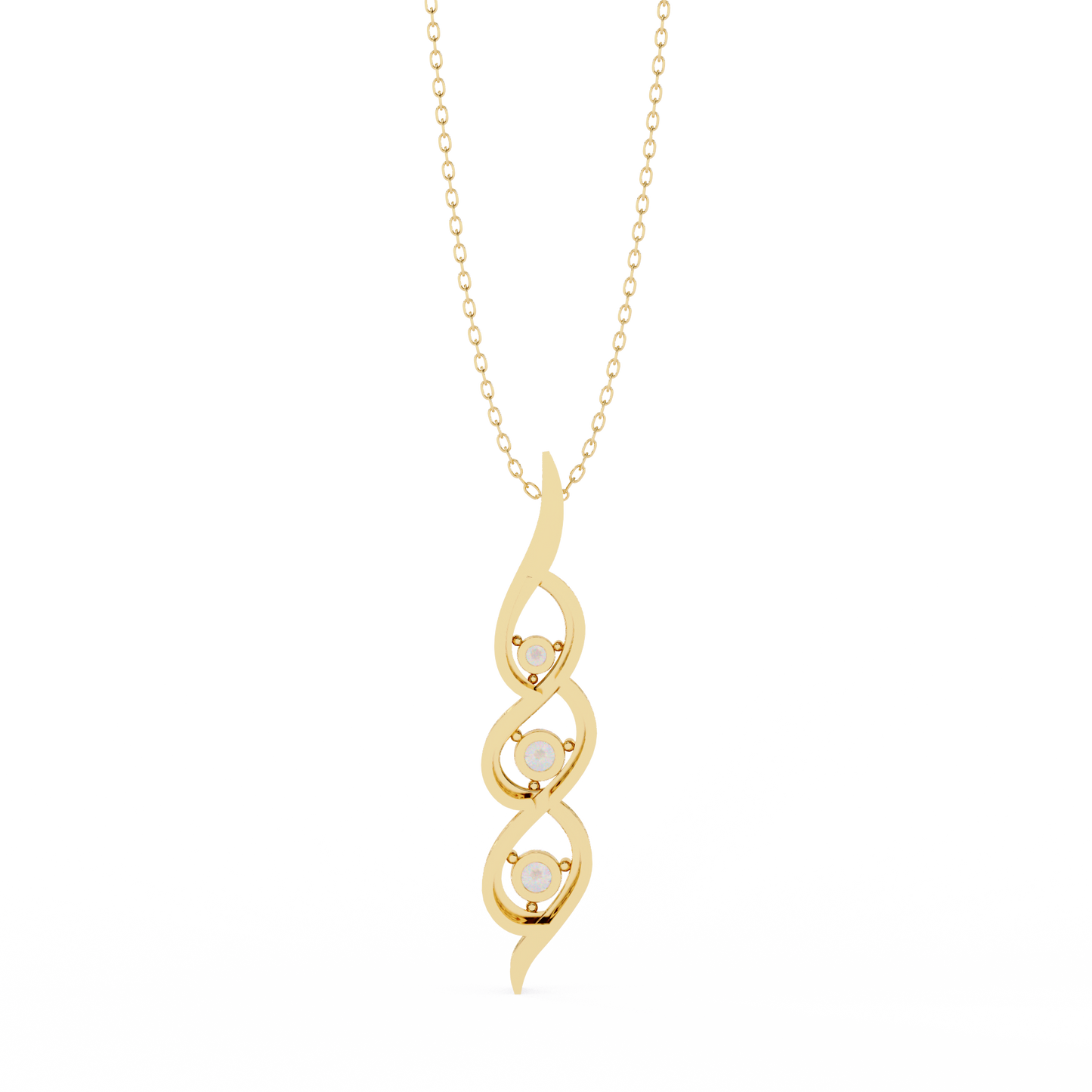 Round Cut Lab Grown - Natural Antique Shapes 14K Solid Rose Gold Delicate Vintage Necklace For bridal - HIGHCARAT DIAMONDS