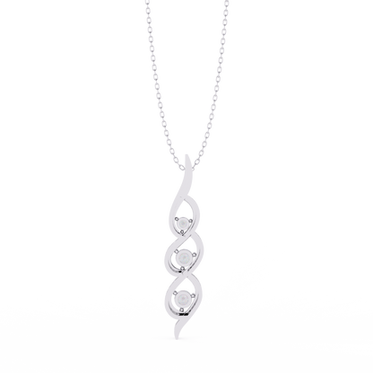 Round Cut Lab Grown - Natural Antique Shapes 14K Solid Rose Gold Delicate Vintage Necklace For bridal - HIGHCARAT DIAMONDS