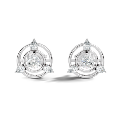 Pear & Round Shape Natural & Lab Grown Diamond 1.16 Ct 14k Solid Gold Classic Diamond Earrings - HIGHCARAT DIAMONDS