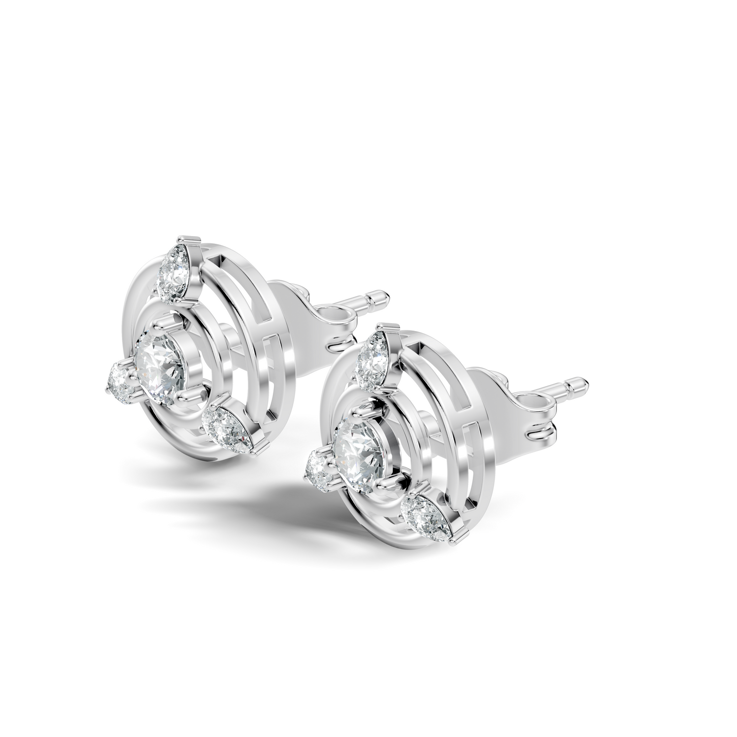 Pear & Round Shape Natural & Lab Grown Diamond 1.16 Ct 14k Solid Gold Classic Diamond Earrings - HIGHCARAT DIAMONDS