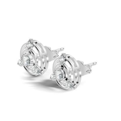 Pear & Round Shape Natural & Lab Grown Diamond 1.16 Ct 14k Solid Gold Classic Diamond Earrings - HIGHCARAT DIAMONDS