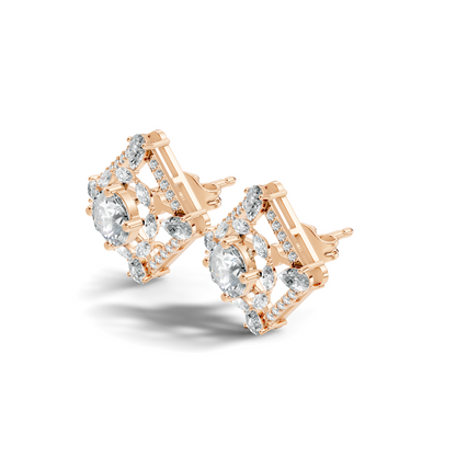 3.78 CT Pear Or Marquise Lab-Grown Diamond Stud Earrings In 14K Solid Gold - HIGHCARAT DIAMONDS