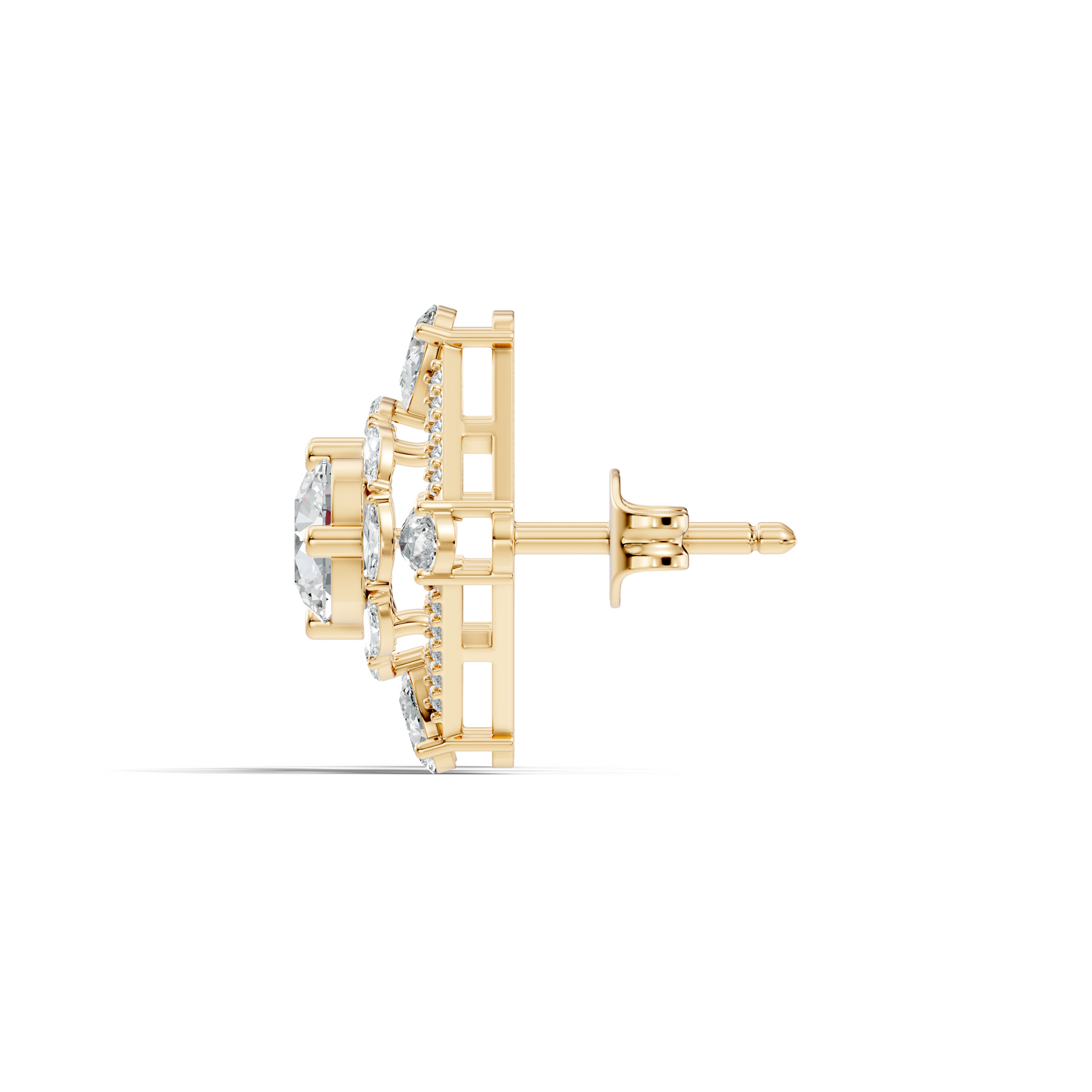 3.78 CT Pear Or Marquise Lab-Grown Diamond Stud Earrings In 14K Solid Gold - HIGHCARAT DIAMONDS