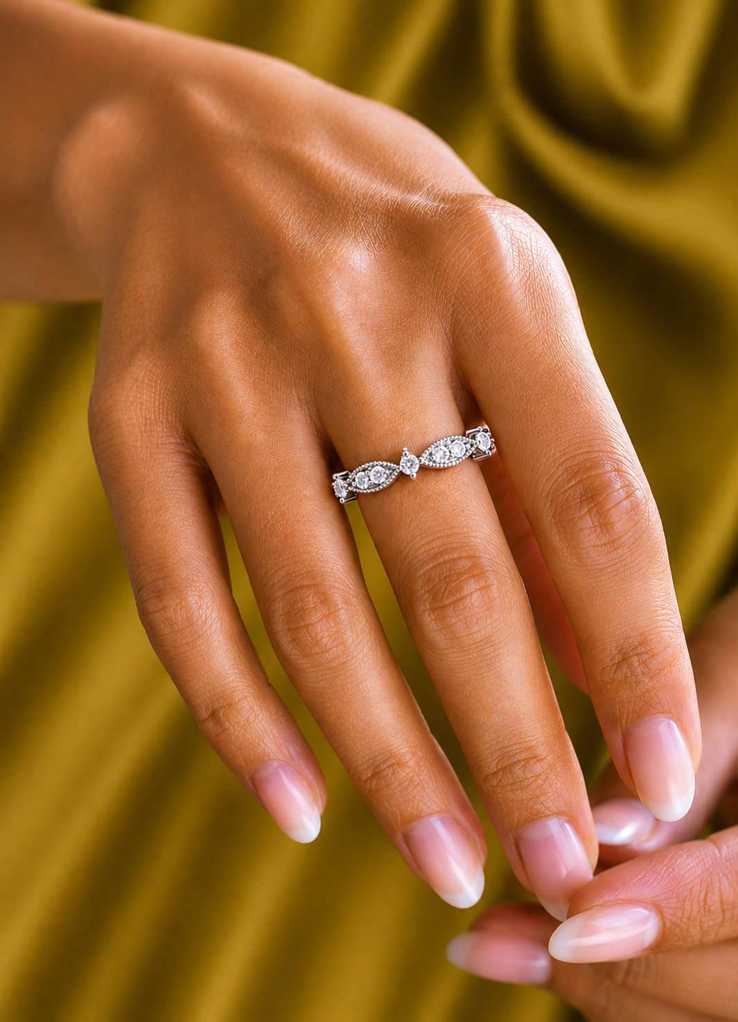 Round Cluster Band Ring for Women's Elegant Vintage-Inspired  Band In Natural And Labgrown Diamonds - HIGHCARAT DIAMONDS