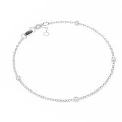 Round Cut White Colorless Diamond Unique Dainty Bezel Set Statement Daily Wear Charm Bracelets - HIGHCARAT DIAMONDS