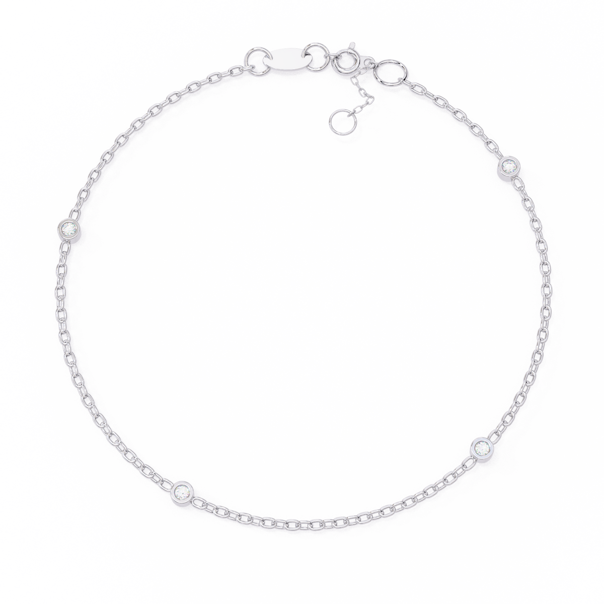 Round Cut White Colorless Diamond Unique Dainty Bezel Set Statement Daily Wear Charm Bracelets - HIGHCARAT DIAMONDS