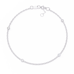 Round Cut White Colorless Diamond Unique Dainty Bezel Set Statement Daily Wear Charm Bracelets - HIGHCARAT DIAMONDS