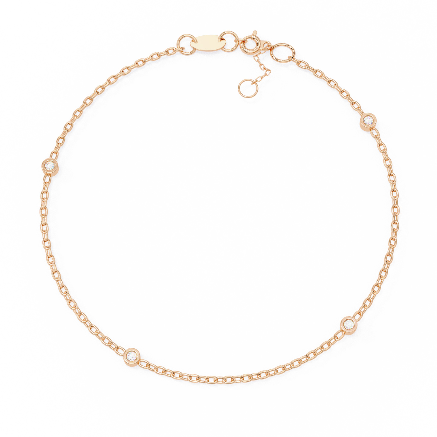Round Cut White Colorless Diamond Unique Dainty Bezel Set Statement Daily Wear Charm Bracelets - HIGHCARAT DIAMONDS