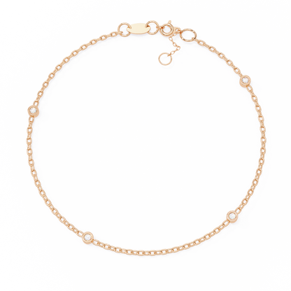 Round Cut White Colorless Diamond Unique Dainty Bezel Set Statement Daily Wear Charm Bracelets - HIGHCARAT DIAMONDS
