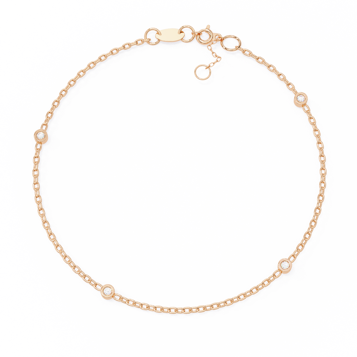 Round Cut White Colorless Diamond Unique Dainty Bezel Set Statement Daily Wear Charm Bracelets - HIGHCARAT DIAMONDS