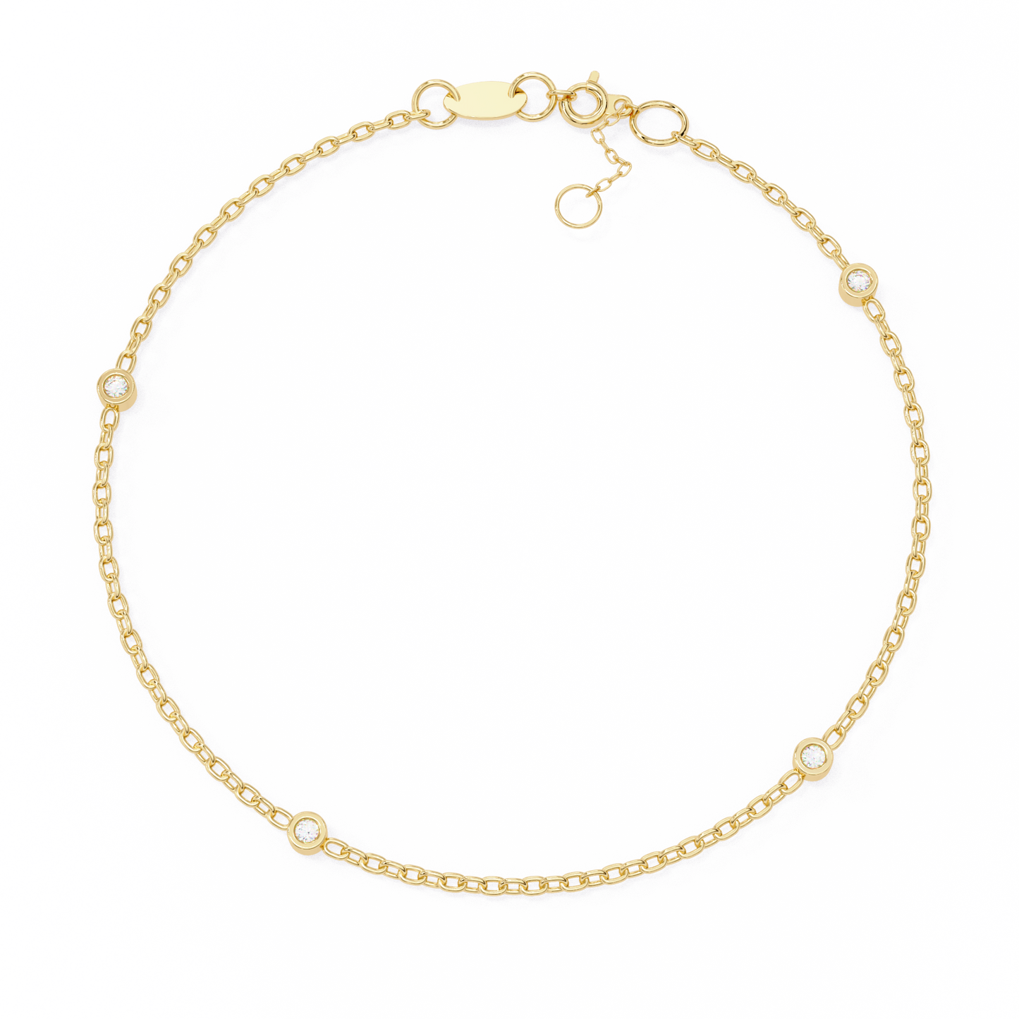 Round Cut White Colorless Diamond Unique Dainty Bezel Set Statement Daily Wear Charm Bracelets - HIGHCARAT DIAMONDS