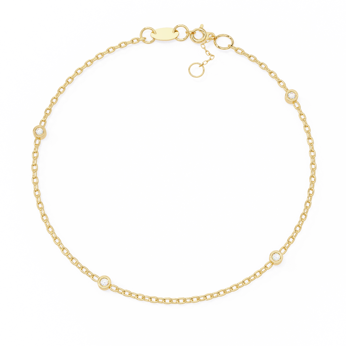 Round Cut White Colorless Diamond Unique Dainty Bezel Set Statement Daily Wear Charm Bracelets - HIGHCARAT DIAMONDS