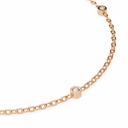 Round Cut White Colorless Diamond Unique Dainty Bezel Set Statement Daily Wear Charm Bracelets - HIGHCARAT DIAMONDS