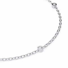Round Cut White Colorless Diamond Unique Dainty Bezel Set Statement Daily Wear Charm Bracelets - HIGHCARAT DIAMONDS