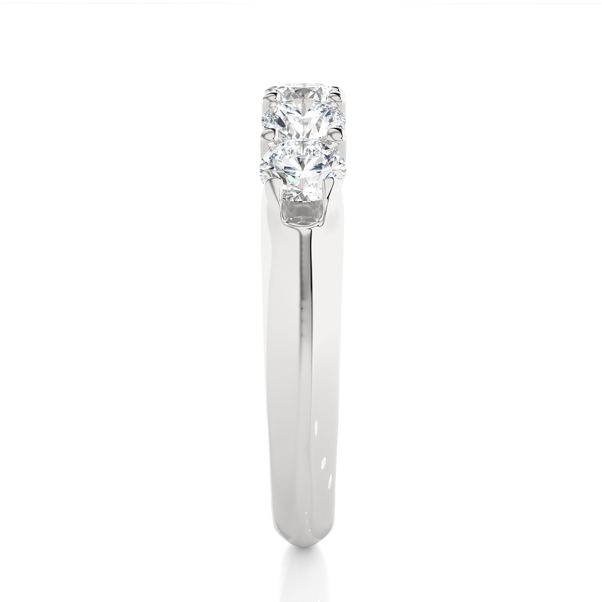 Elegant Round Colorless Labgrown Diamond Half Eternity Wedding Band For Your Big Day Jewelry - HIGHCARAT DIAMONDS