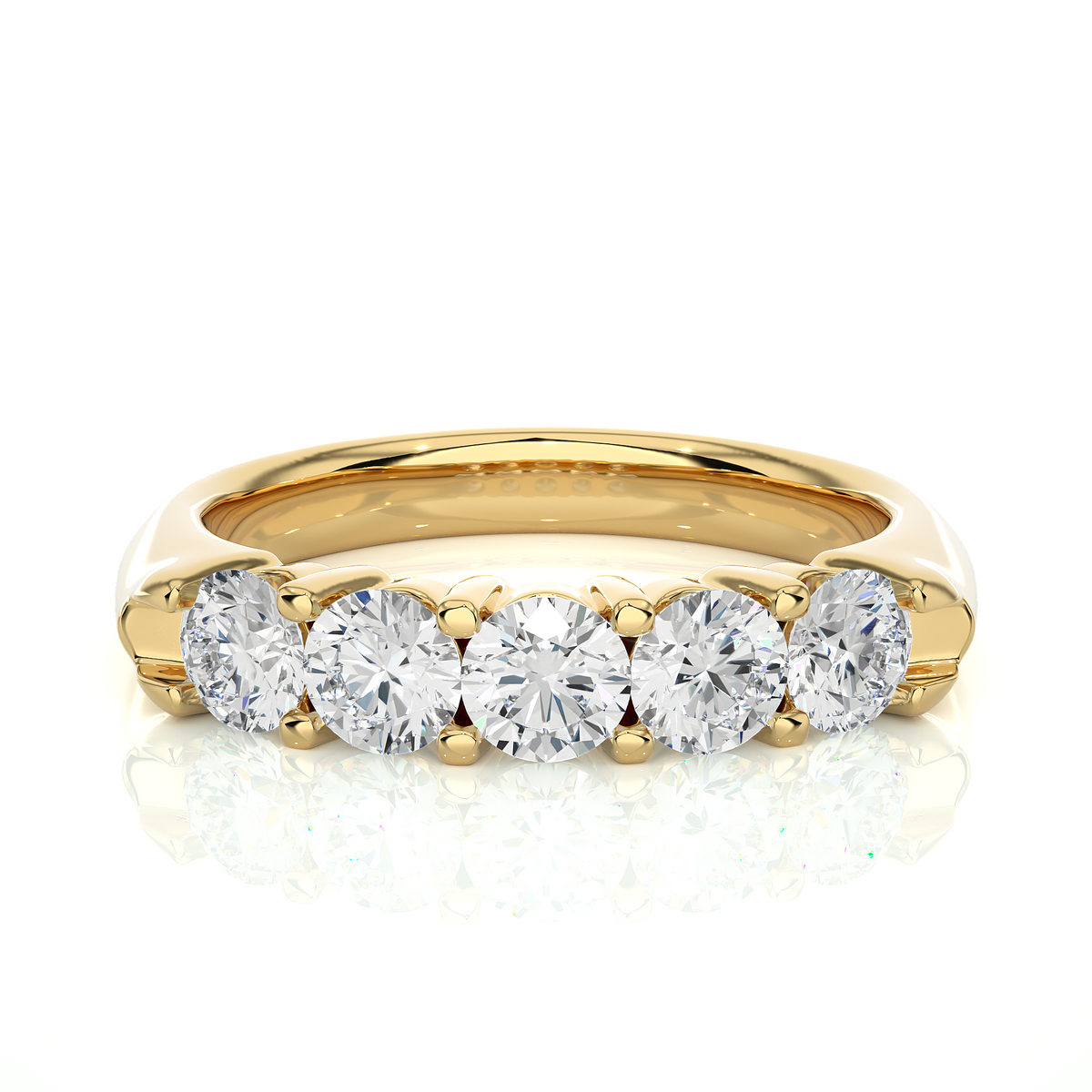 Elegant Round Colorless Labgrown Diamond Half Eternity Wedding Band For Your Big Day Jewelry - HIGHCARAT DIAMONDS