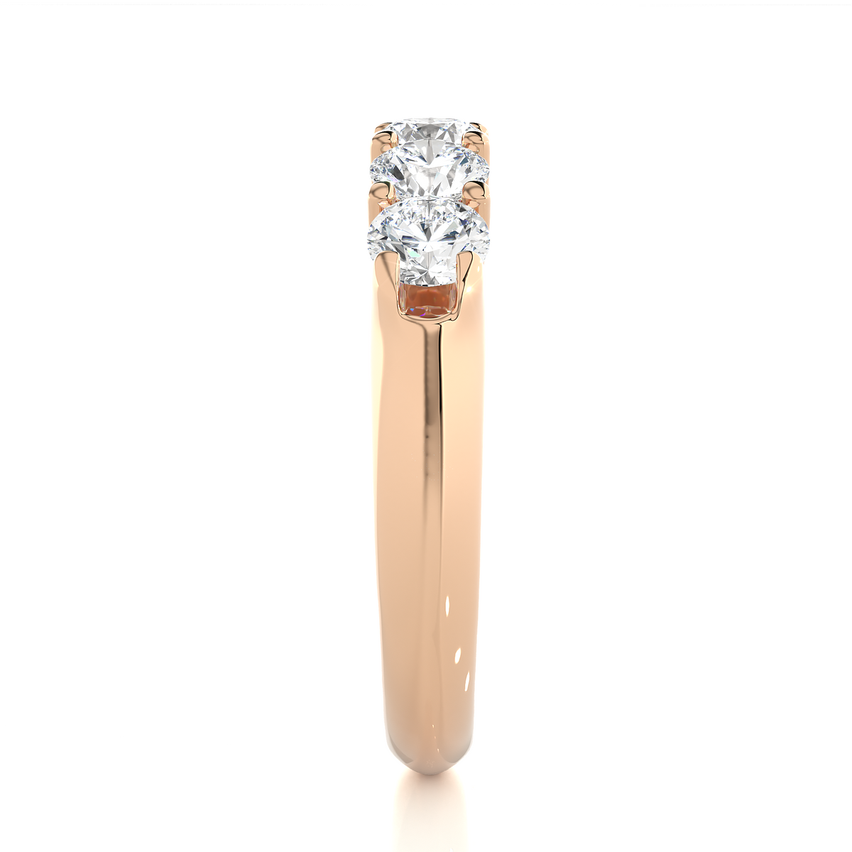Elegant Round Colorless Labgrown Diamond Half Eternity Wedding Band For Your Big Day Jewelry - HIGHCARAT DIAMONDS