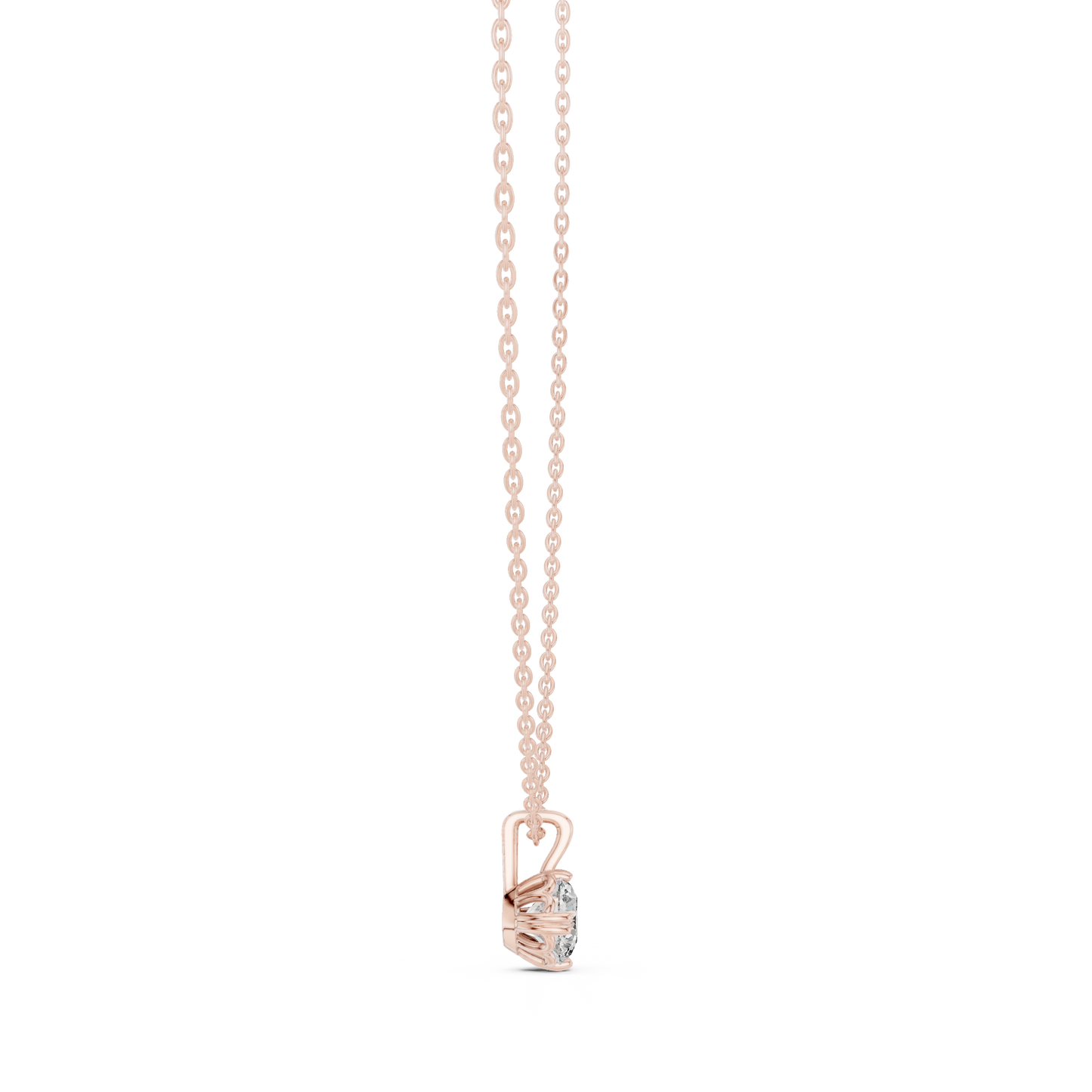 Round Cut 1.00 Ct Labgrown Diamond Pendant Minimalist Solitaire Necklace For Her