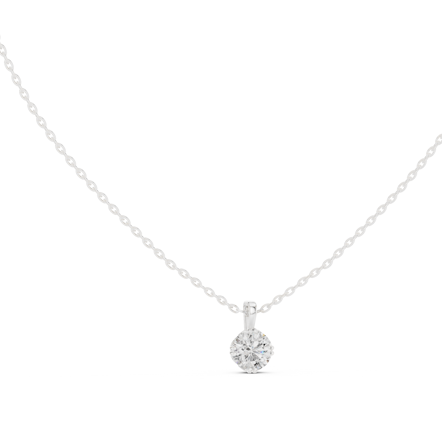 Round Cut 1.00 Ct Labgrown Diamond Pendant Minimalist Solitaire Necklace For Her