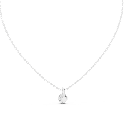 Round Cut 1.00 Ct Labgrown Diamond Pendant Minimalist Solitaire Necklace For Her