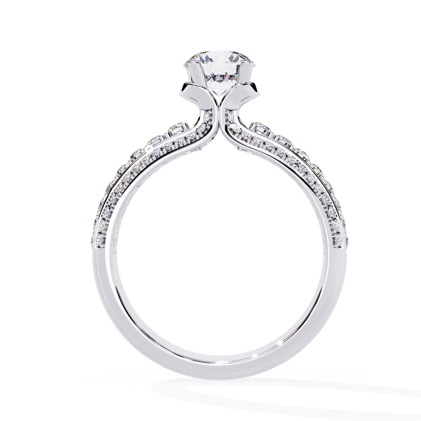 Round Cut 1.23Ct Lab Grown Diamond Unique Delicate Prong Set Three Row Statement Bridesmaid Ring