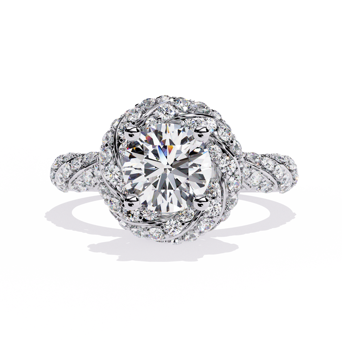 Round Cut 1.44Ct Lab Grown Diamond Halo Style Art Deco Elegant Statement Annivrasry Ring Gift For Her - HIGHCARAT DIAMONDS