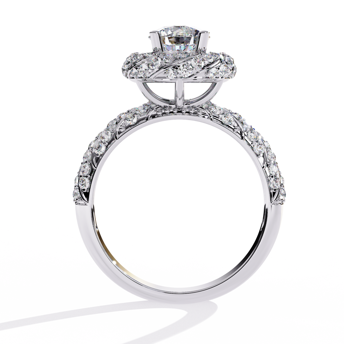 Round Cut 1.44Ct Lab Grown Diamond Halo Style Art Deco Elegant Statement Annivrasry Ring Gift For Her - HIGHCARAT DIAMONDS