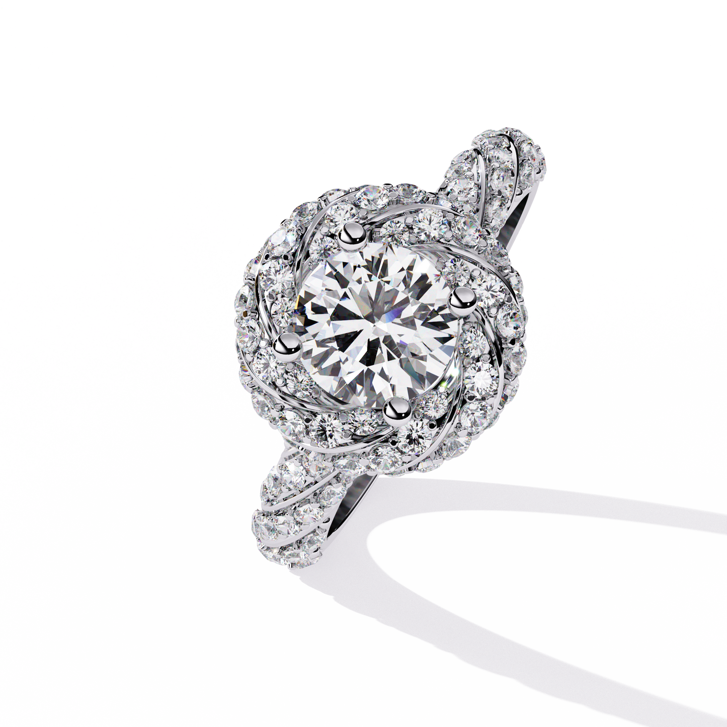 Round Cut 1.44Ct Lab Grown Diamond Halo Style Art Deco Elegant Statement Annivrasry Ring Gift For Her - HIGHCARAT DIAMONDS