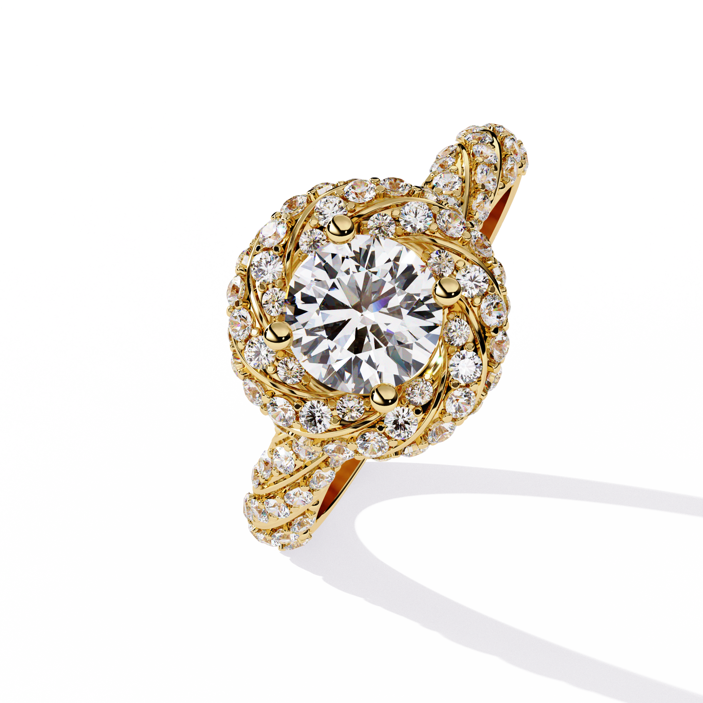 Round Cut 1.44Ct Lab Grown Diamond Halo Style Art Deco Elegant Statement Annivrasry Ring Gift For Her - HIGHCARAT DIAMONDS