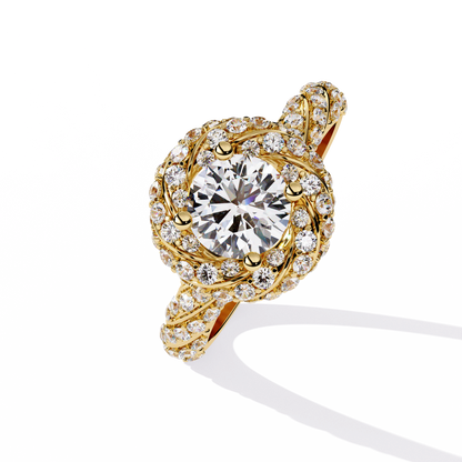Round Cut 1.44Ct Lab Grown Diamond Halo Style Art Deco Elegant Statement Annivrasry Ring Gift For Her - HIGHCARAT DIAMONDS