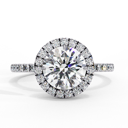 Round Cut 1.87 Ct Lab Grown  Diamond and 14k Antique Stackable Dainty Promise Ring - HIGHCARAT DIAMONDS