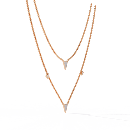 Round Cut 14k Solid White Gold Lab Grow And Natural Diamond Triangle Shape  Halo Necklace stunning look for girl - HIGHCARAT DIAMONDS