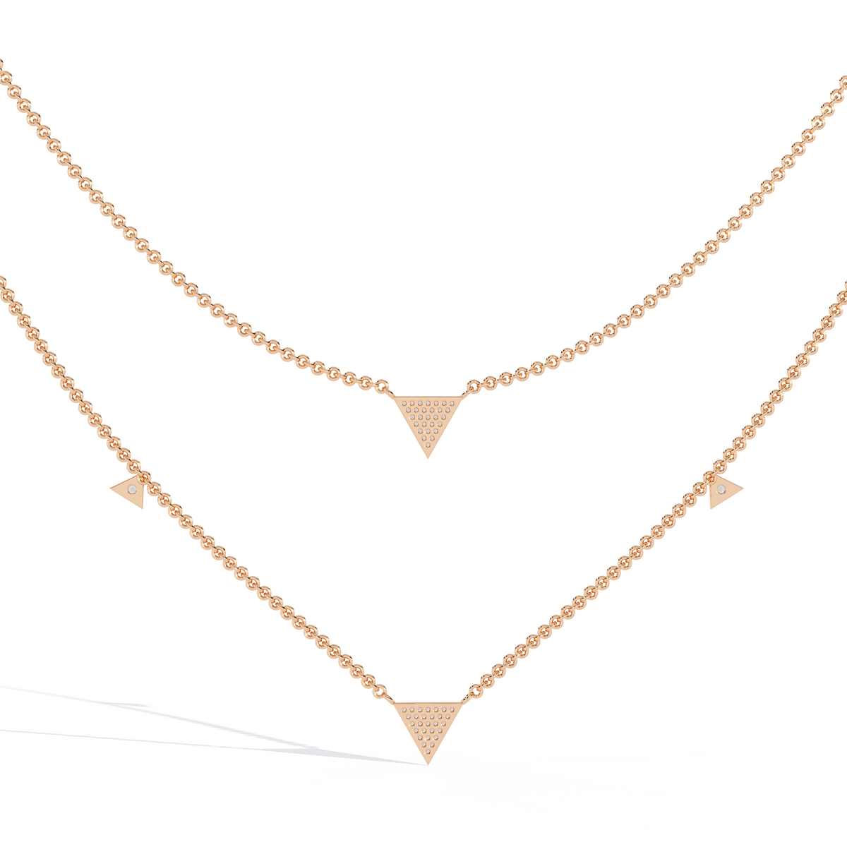 Round Cut 14k Solid White Gold Lab Grow And Natural Diamond Triangle Shape  Halo Necklace stunning look for girl - HIGHCARAT DIAMONDS