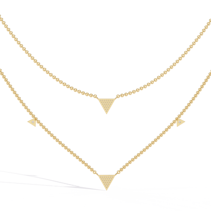 Round Cut 14k Solid White Gold Lab Grow And Natural Diamond Triangle Shape  Halo Necklace stunning look for girl - HIGHCARAT DIAMONDS