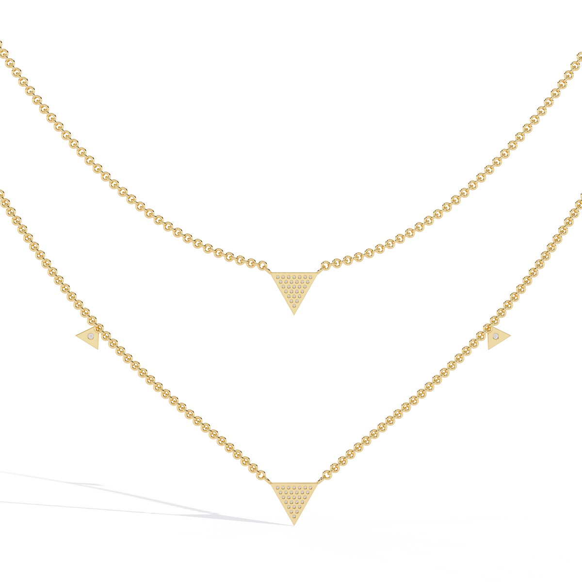 Round Cut 14k Solid White Gold Lab Grow And Natural Diamond Triangle Shape  Halo Necklace stunning look for girl - HIGHCARAT DIAMONDS