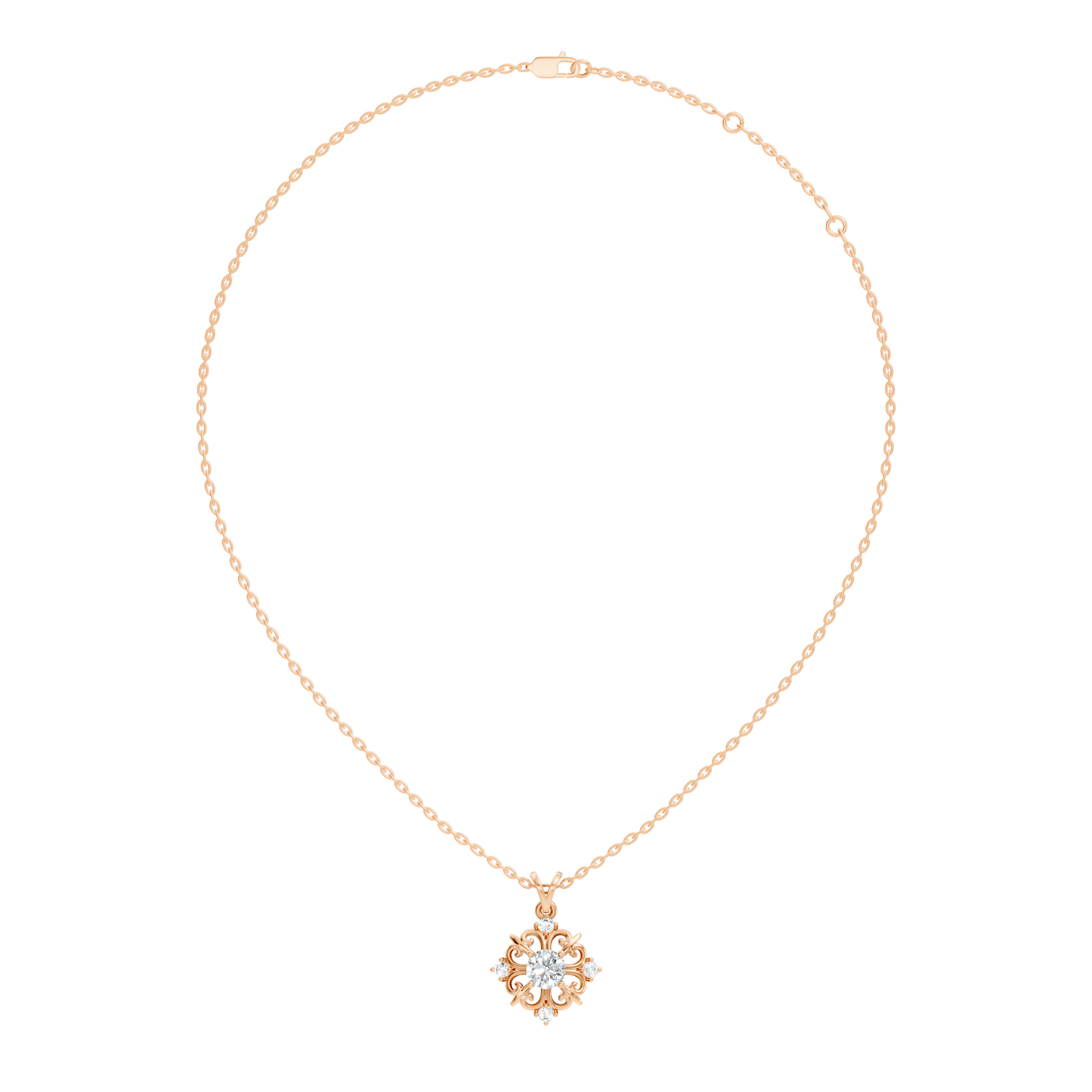 Elegant 0.65 Carat Lab Diamond Pendant in 14K Gold Round Cut Necklace for Her - HIGHCARAT DIAMONDS