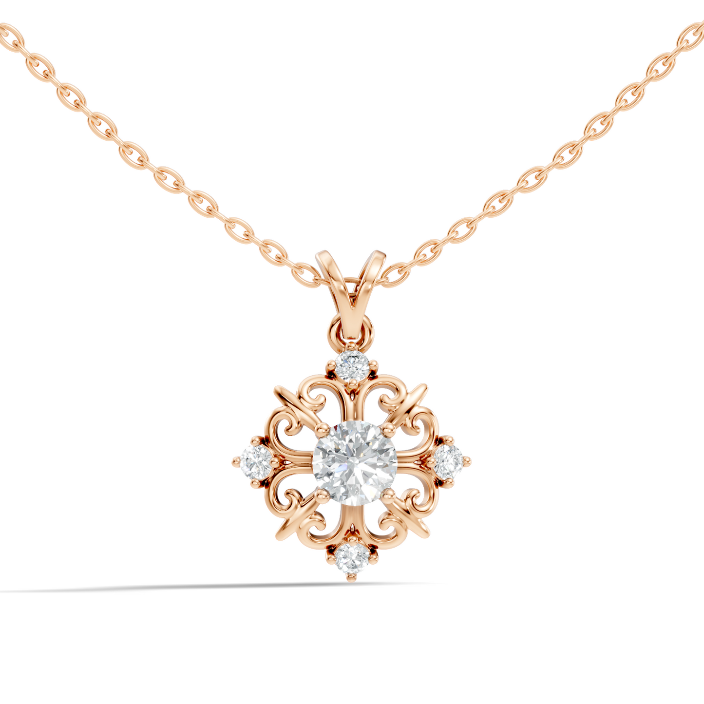 Elegant 0.65 Carat Lab Diamond Pendant in 14K Gold Round Cut Necklace for Her - HIGHCARAT DIAMONDS