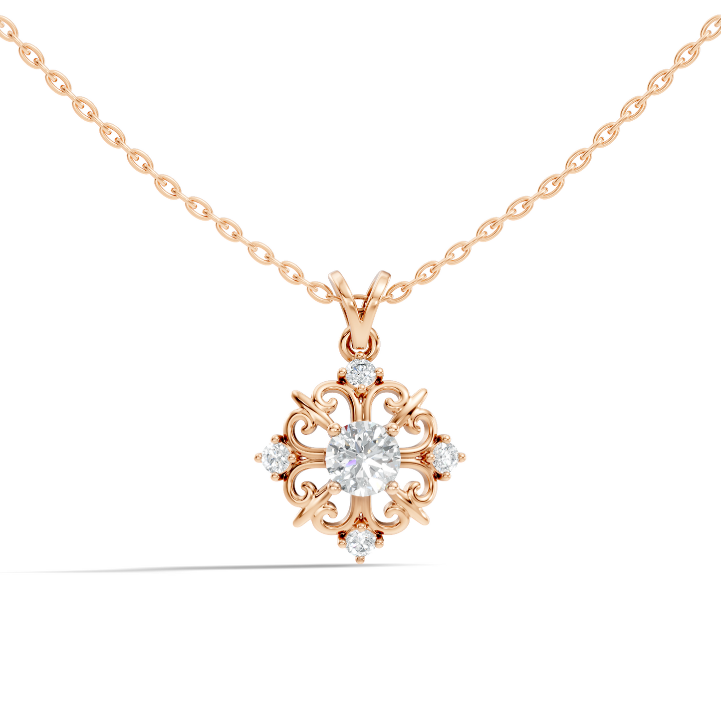 Elegant 0.65 Carat Lab Diamond Pendant in 14K Gold Round Cut Necklace for Her - HIGHCARAT DIAMONDS