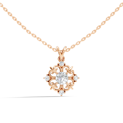 Elegant 0.65 Carat Lab Diamond Pendant in 14K Gold Round Cut Necklace for Her - HIGHCARAT DIAMONDS