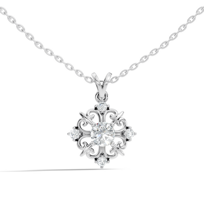 Elegant 0.65 Carat Lab Diamond Pendant in 14K Gold Round Cut Necklace for Her - HIGHCARAT DIAMONDS