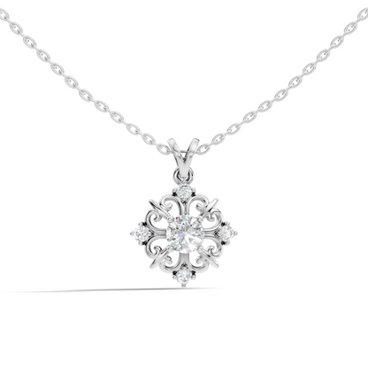 Elegant 0.65 Carat Lab Diamond Pendant in 14K Gold Round Cut Necklace for Her - HIGHCARAT DIAMONDS