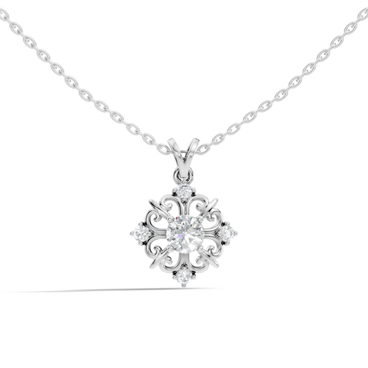 Elegant 0.65 Carat Lab Diamond Pendant in 14K Gold Round Cut Necklace for Her - HIGHCARAT DIAMONDS