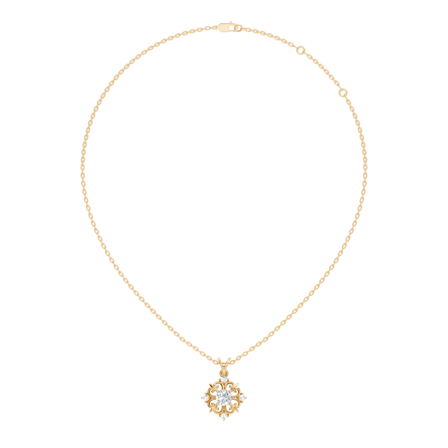 Elegant 0.65 Carat Lab Diamond Pendant in 14K Gold Round Cut Necklace for Her - HIGHCARAT DIAMONDS
