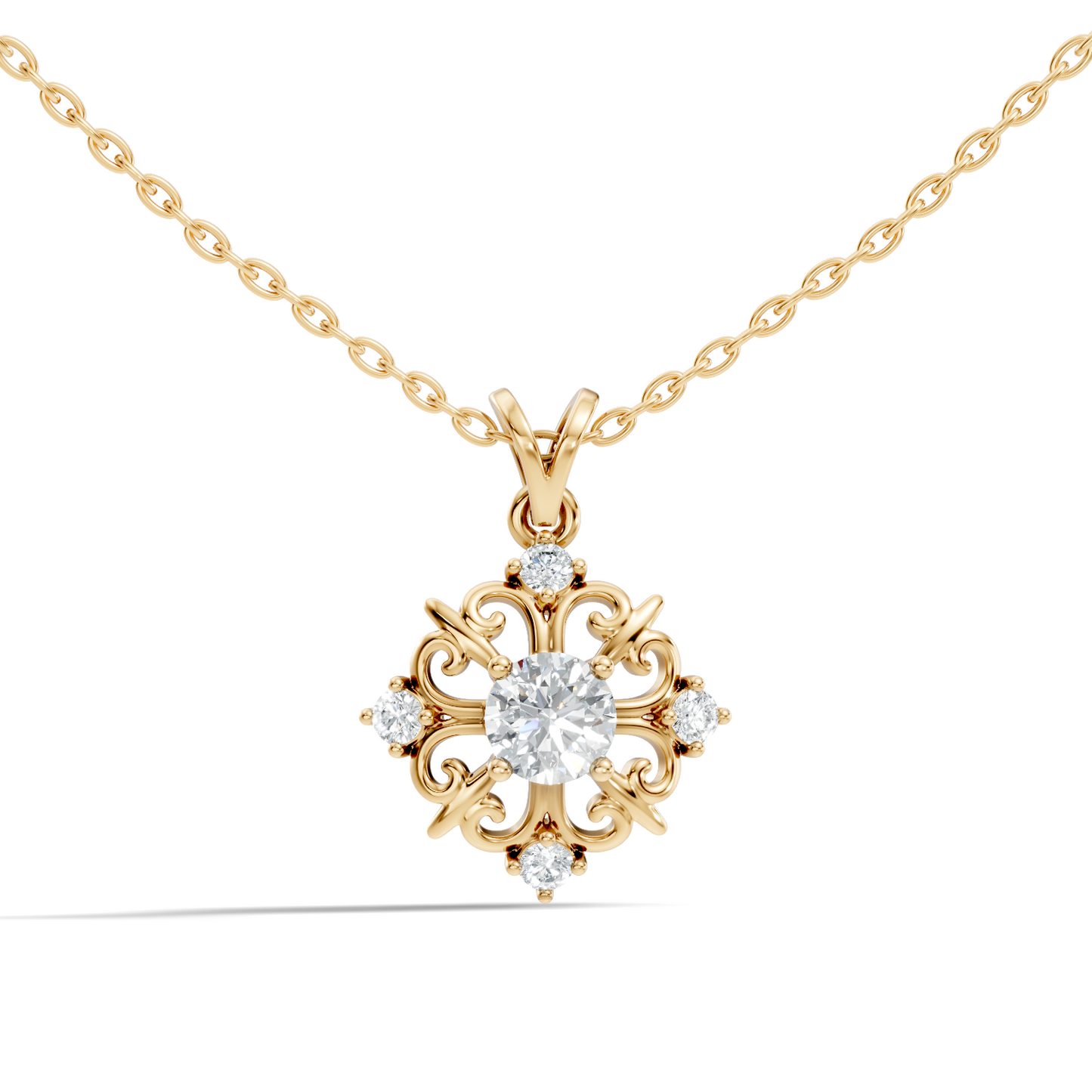 Elegant 0.65 Carat Lab Diamond Pendant in 14K Gold Round Cut Necklace for Her - HIGHCARAT DIAMONDS