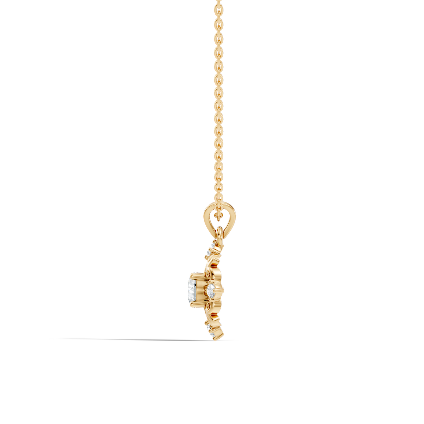 Elegant 0.65 Carat Lab Diamond Pendant in 14K Gold Round Cut Necklace for Her - HIGHCARAT DIAMONDS