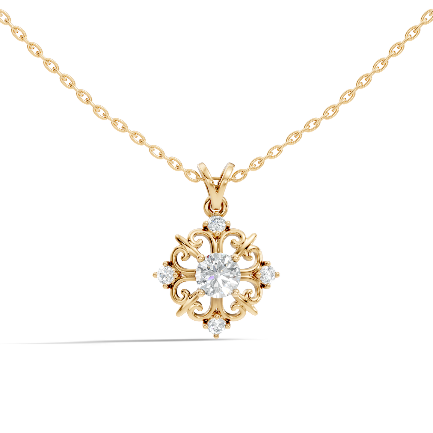 Elegant 0.65 Carat Lab Diamond Pendant in 14K Gold Round Cut Necklace for Her - HIGHCARAT DIAMONDS