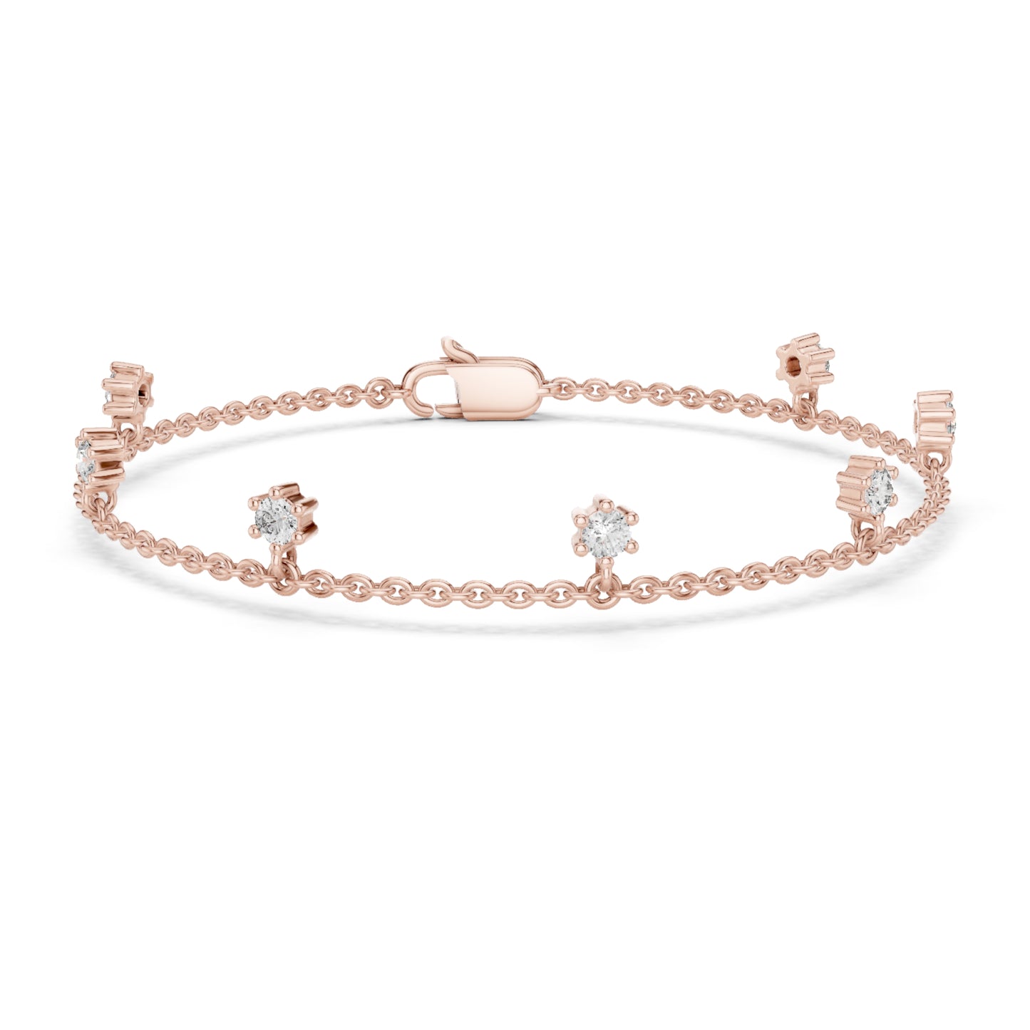 Round Cut Diamond Top Grade Diamond Antique Delicate Vintage Sparkling Bridesmaid charm Bracelet Gift For Women's - HIGHCARAT DIAMONDS