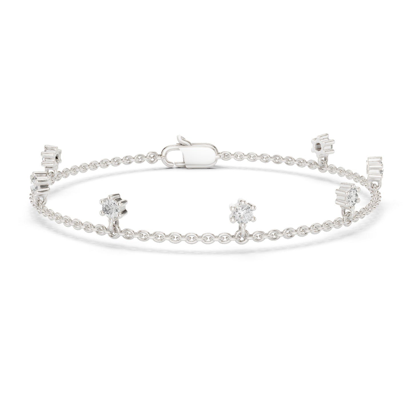 Round Cut Diamond Top Grade Diamond Antique Delicate Vintage Sparkling Bridesmaid charm Bracelet Gift For Women's - HIGHCARAT DIAMONDS
