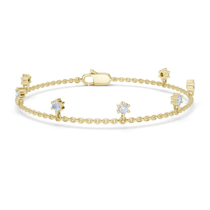 Round Cut Diamond Top Grade Diamond Antique Delicate Vintage Sparkling Bridesmaid charm Bracelet Gift For Women's - HIGHCARAT DIAMONDS